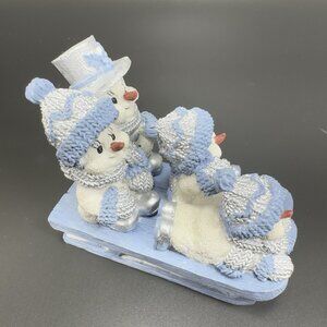 1999 The Encore Group The Sleigh Ride Snow Buddies Resin Figurine Decor Snowman